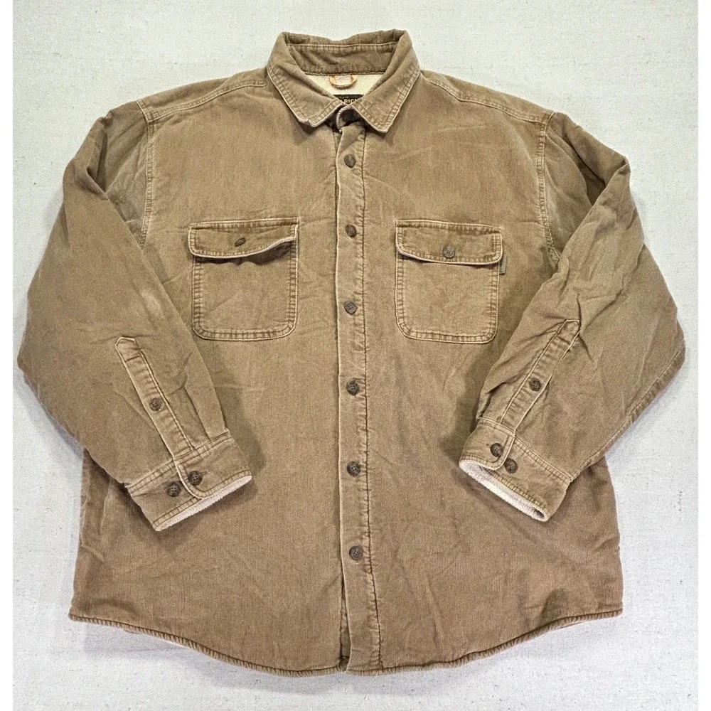 WOOLRICH Men's XL Buckskin Corduroy 6215CB Shacket Sherpa Lined Jacket‎